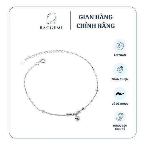 lắc chân bạc chuông tròn