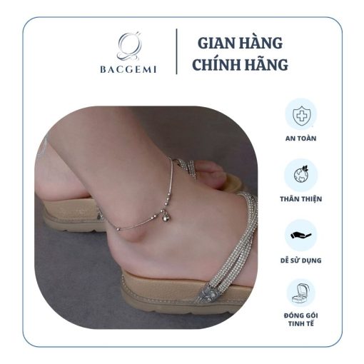 lắc chân bạc chuông tròn