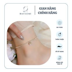 Lắc chân bạc nữ hạt vụn bạc mix charm trúc chuông