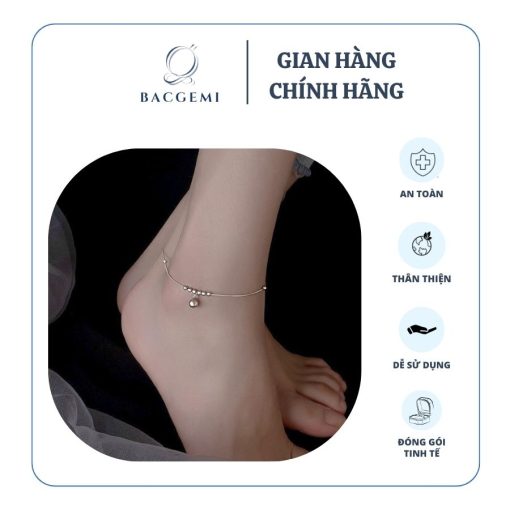 lắc chân bạc chuông tròn