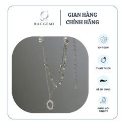 Lắc Chân Bạc Nữ Dây Đôi Đính Đá Charm Tròn