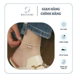 Lắc chân bạc nữ hạt vụn bạc mix charm trúc chuông