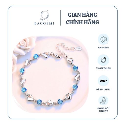 Lắc tay bạc đính đá sang trọng